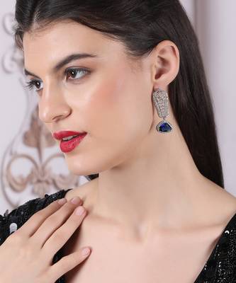 Pink cascade long ad statement earrings 3