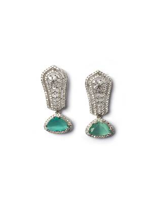 Turquoise cascade long ad statement earrings 4