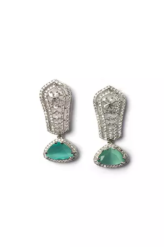 Turquoise cascade long ad statement earrings