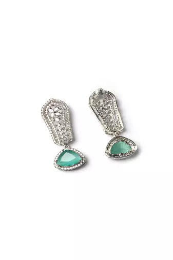 Turquoise cascade long ad statement earrings
