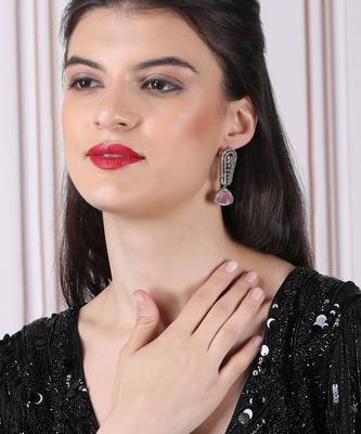 Green cascade long ad statement earrings 2