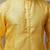 Men yellow cotton blend kurta with ethnic sequin embroidery