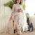 Light pastel pink Embroidered Off-White Kurta with Dupatta Set for Women