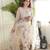 Light pastel pink Embroidered Off-White Kurta with Dupatta Set for Women