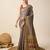 grey banarasi silk blend saree