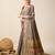 grey banarasi silk blend saree