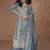 Grey organza simar silk embroidered Palazzo suit