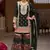 Black chinon silk embroidered sharara suit