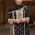 Black chinon silk embroidered sharara suit