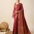 maroon banarasi silk blend saree