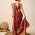 maroon banarasi silk blend saree