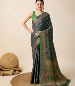 navy_blue banarasi silk blend saree