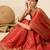 red banarasi silk blend saree