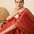 red banarasi silk blend saree