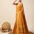 yellow banarasi silk blend saree