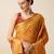 yellow banarasi silk blend saree