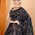 black double zari weaving silk blend saree with contrast pallu