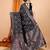 black double zari weaving silk blend saree with contrast pallu