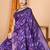 purple double zari weaving silk blend saree with contrast pallu