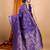purple double zari weaving silk blend saree with contrast pallu