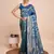 blue gold jari weaving silk blend saree