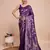 purple gold jari weaving silk blend saree