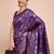 purple gold jari weaving silk blend saree