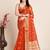 orange semi cotton saree with blouse
