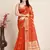 orange semi cotton saree with blouse