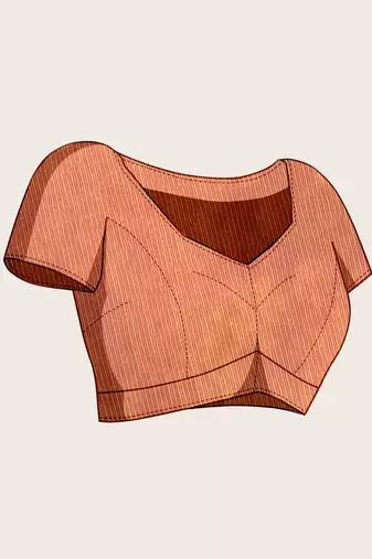 orange semi cotton saree with blouse