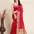 red semi cotton saree with blouse