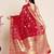 red semi cotton saree with blouse