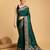 green jacquard saree with blouse piece