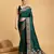 green jacquard saree with blouse piece