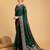 green jacquard saree with blouse piece