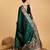 green jacquard saree with blouse piece