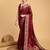 maroon jacquard saree with blouse piece