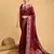 maroon jacquard saree with blouse piece