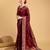maroon jacquard saree with blouse piece