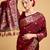 maroon jacquard saree with blouse piece