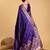purple jacquard saree with blouse piece