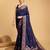 blue jacquard saree with blouse piece