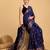 blue jacquard saree with blouse piece