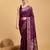 wine jacquard saree with blouse piece