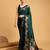 green jacquard saree with blouse piece