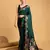 green jacquard saree with blouse piece