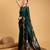 green jacquard saree with blouse piece