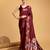 maroon jacquard saree with blouse piece