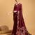 maroon jacquard saree with blouse piece