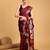 maroon jacquard saree with blouse piece